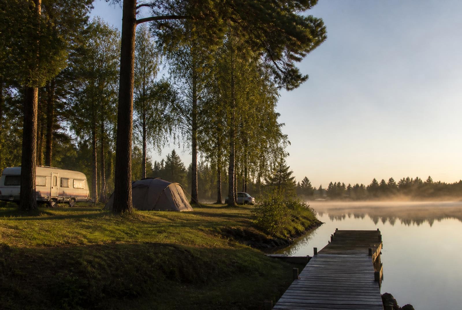 Kleine camping aan het meer, Värmland